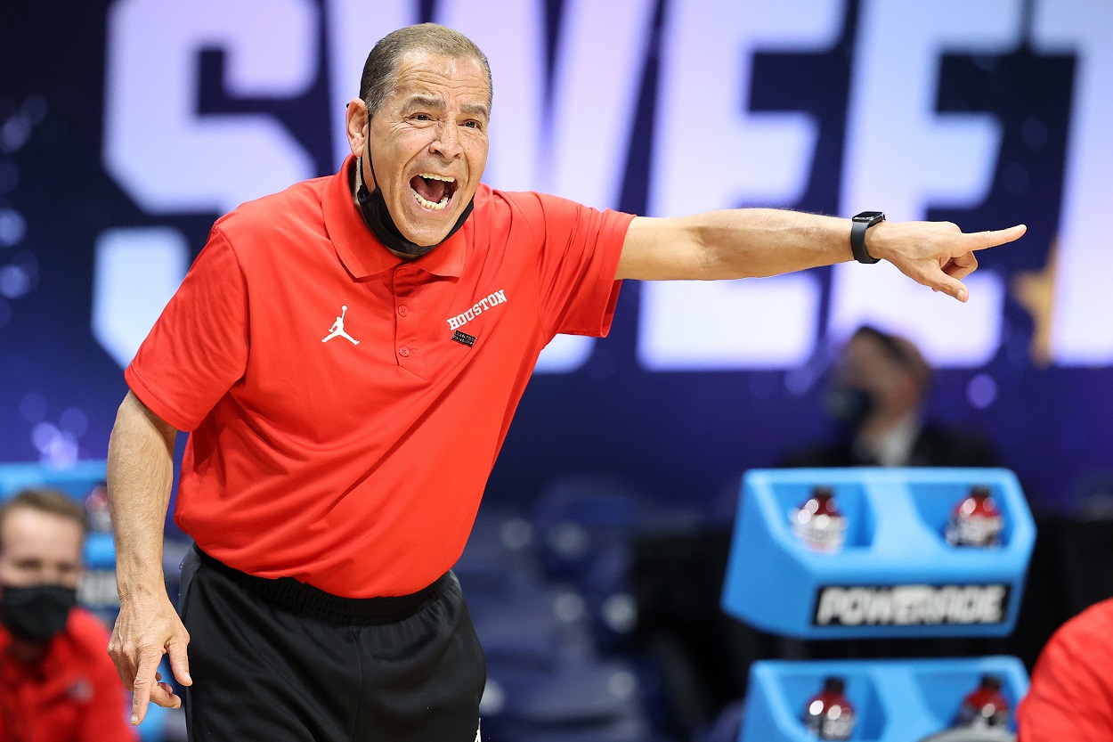 Houston Cougars head coach Kelvin Sampson during the Sweet 16 of the 2021 NCAA Tournament