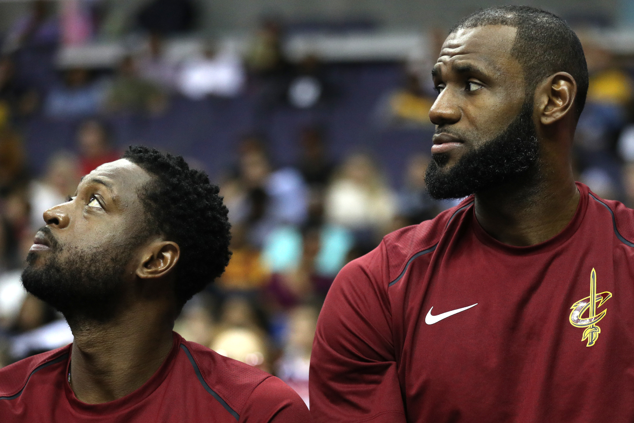 Former Cavaliers and Heat teammates Dwyane Wade and LeBron James.