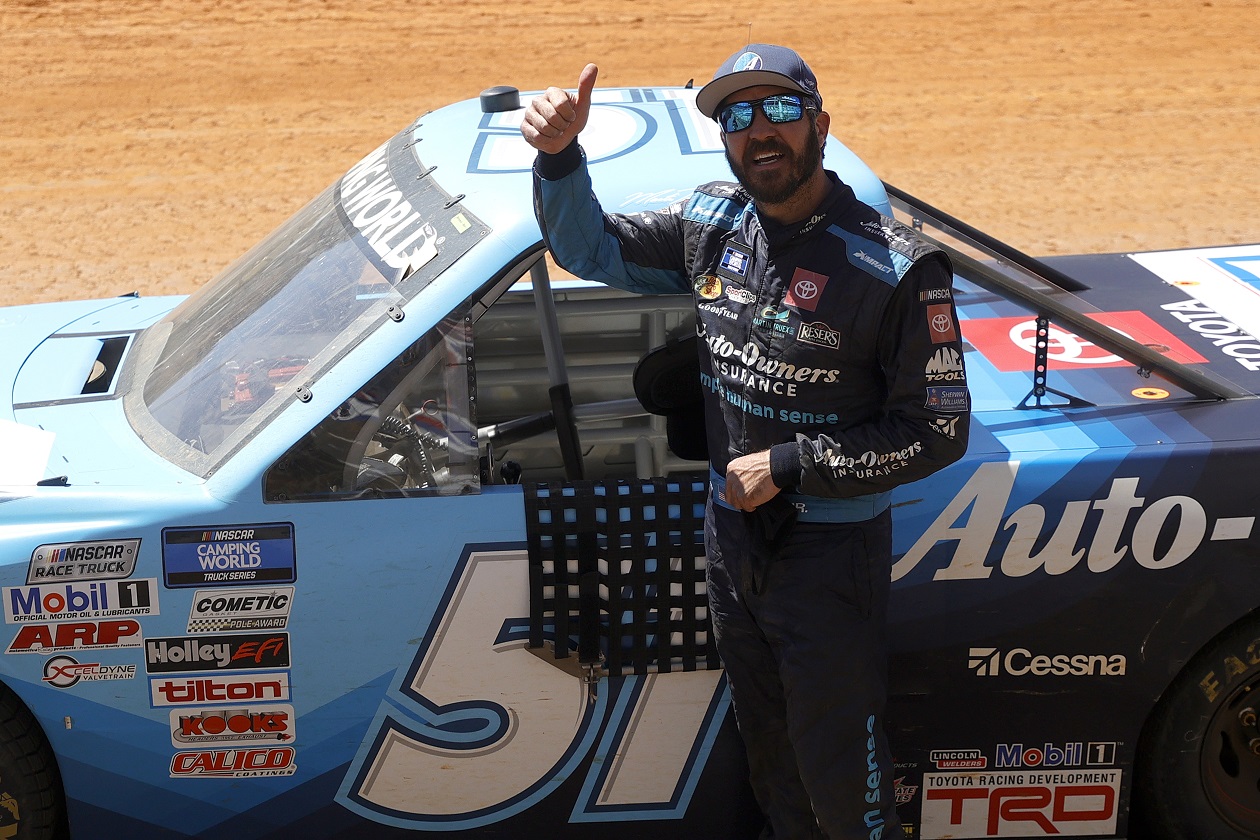 Martin Truex Jr. after winning the Truck Series race at Bristol