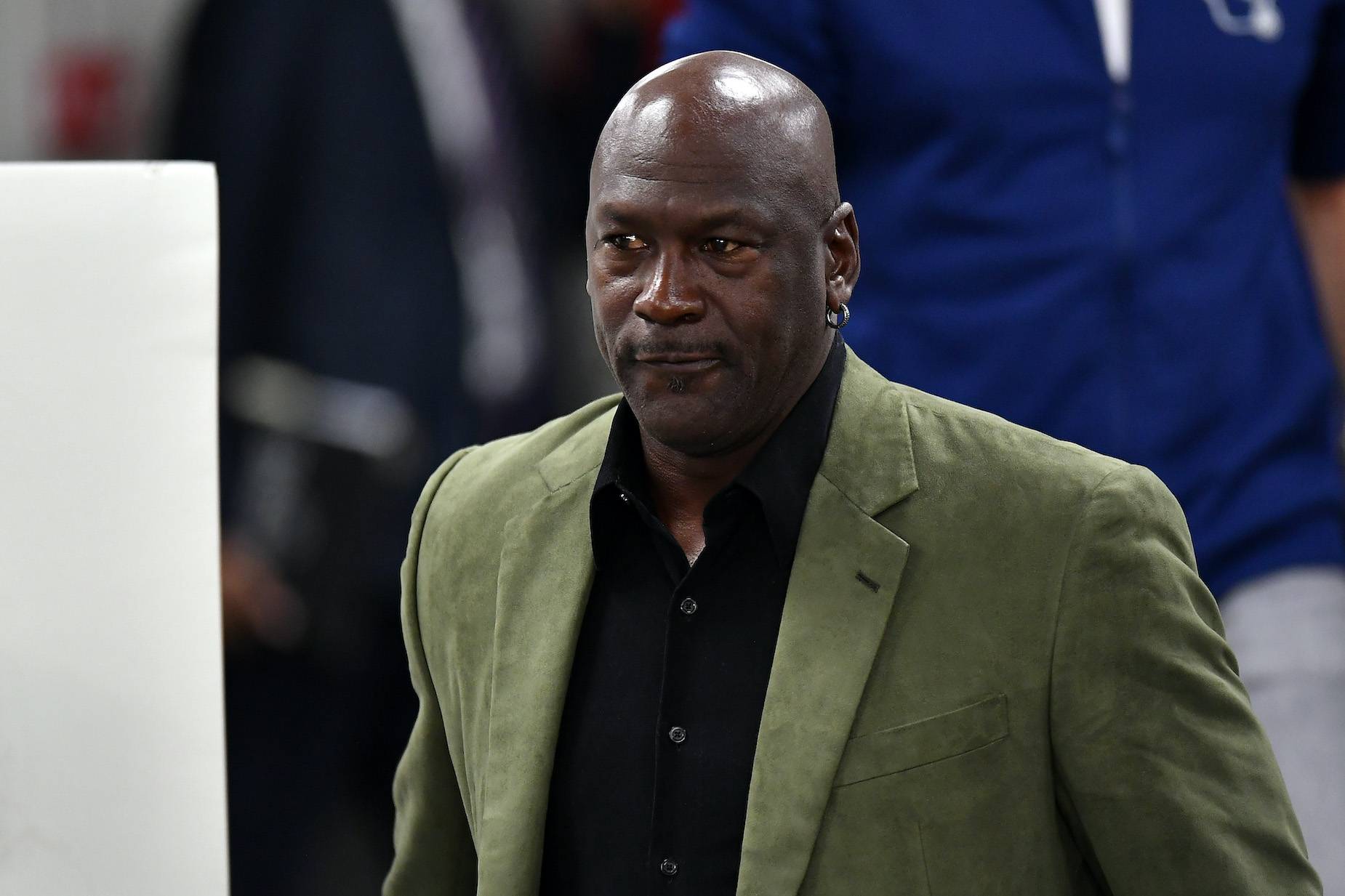 NBA legend Michael Jordan attends a press conference