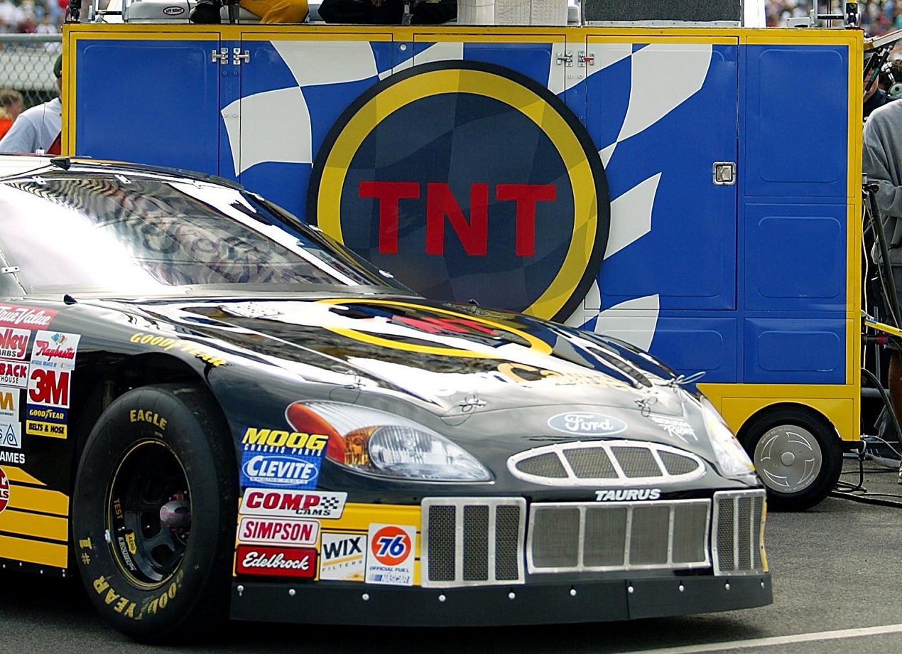 The NASCAR on TNT studios set up for a 2002 race at Pocono Raceway.