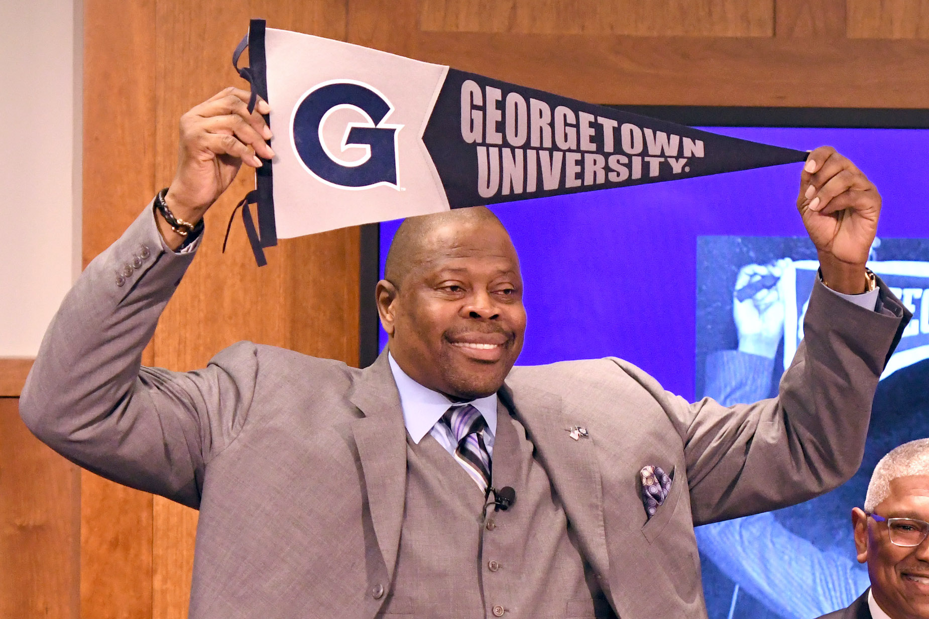 Patrick Ewing is introduced as the Georgetown University head coach.