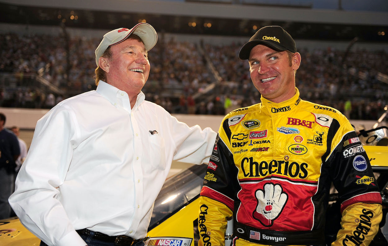 Richard Childress and Clint Bowyer laughing