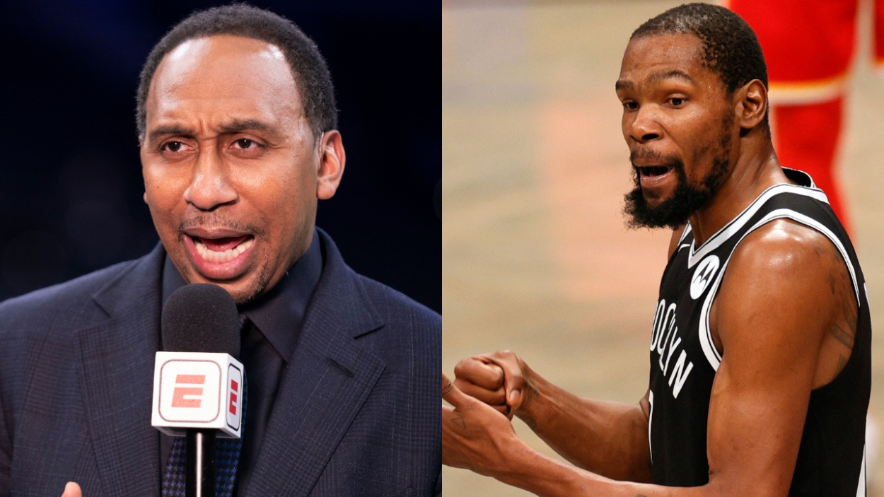 ESPN's Stephen A. Smith and Nets star Kevin Durant.