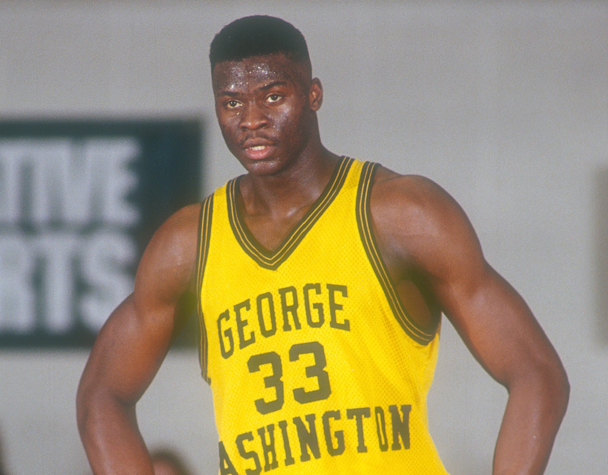 Nigerian center Yinka Dare during a 1993 George Washington matchup against Temple