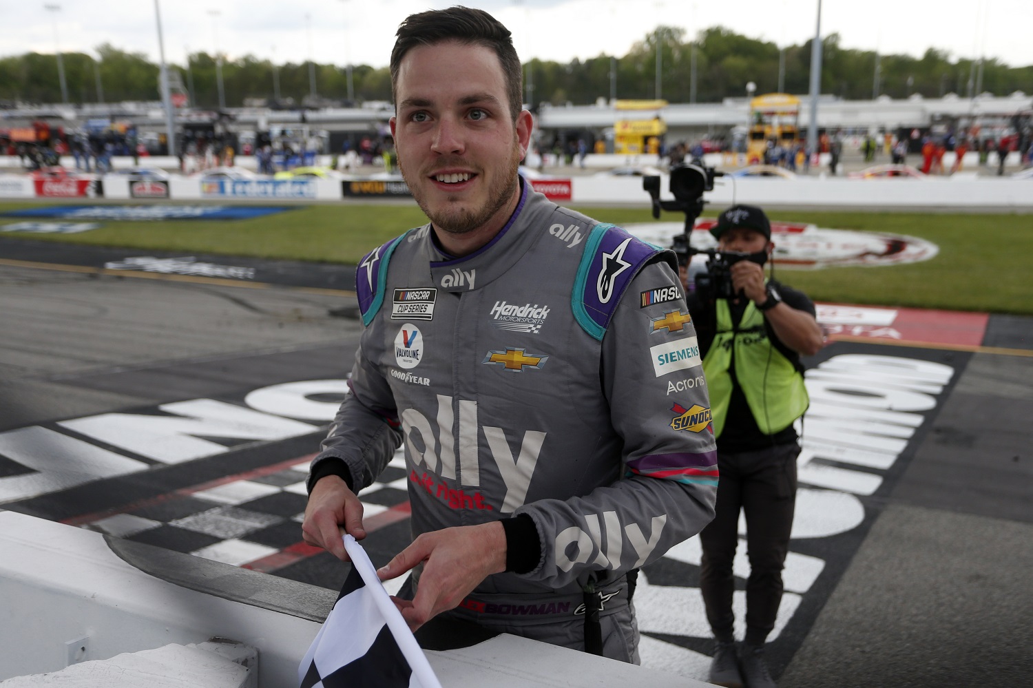 Alex Bowman won the NASCAR Sprint Cup Series race at Richmond Raceway on April 18, 2021.