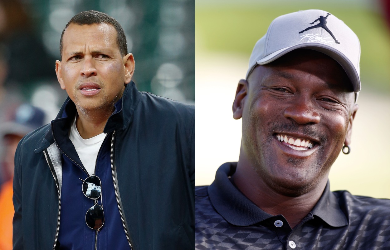 Alex Rodriguez (L) and Michael Jordan.