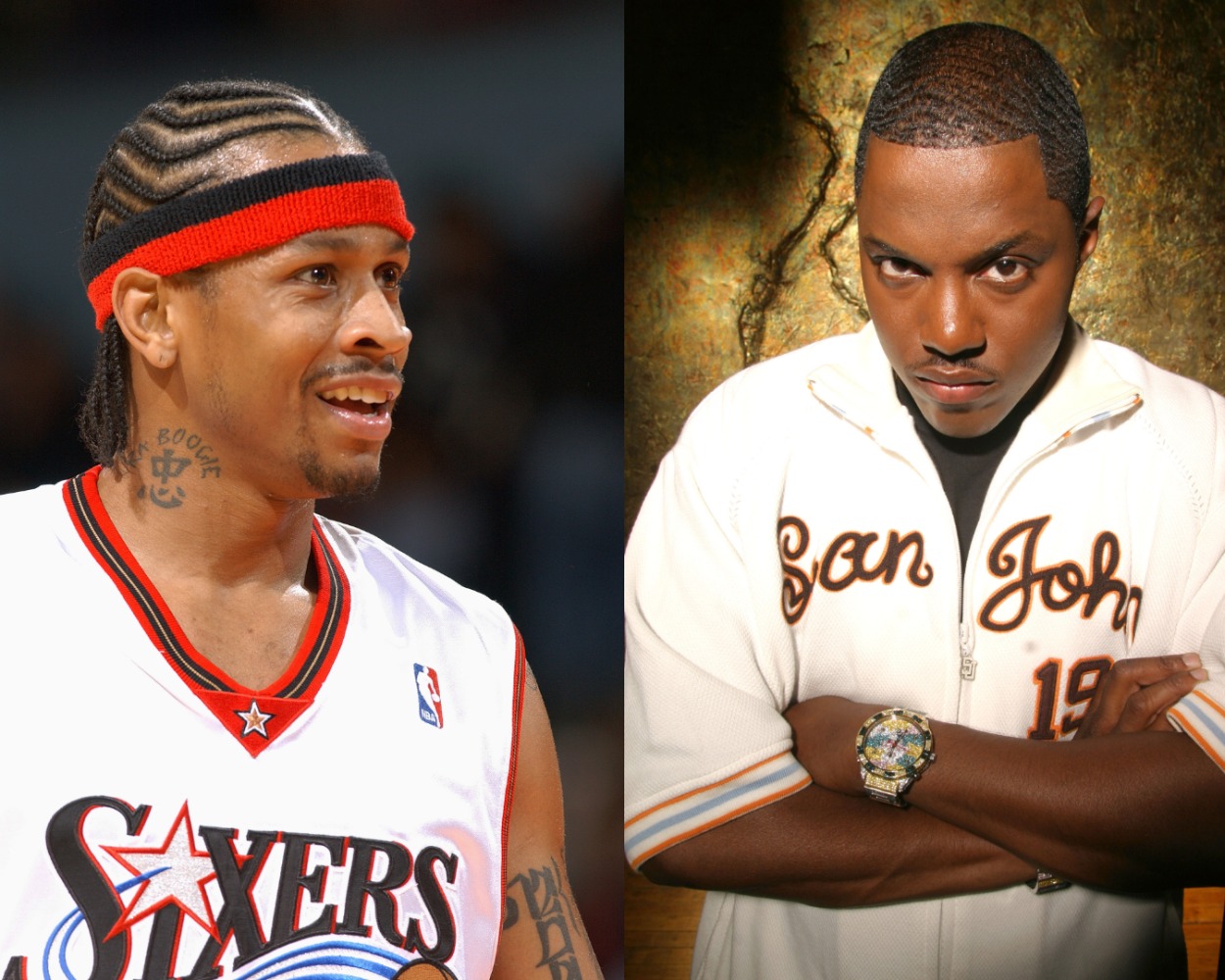 NBA legend Allen Iverson (L) and Mase, a popular rapper.