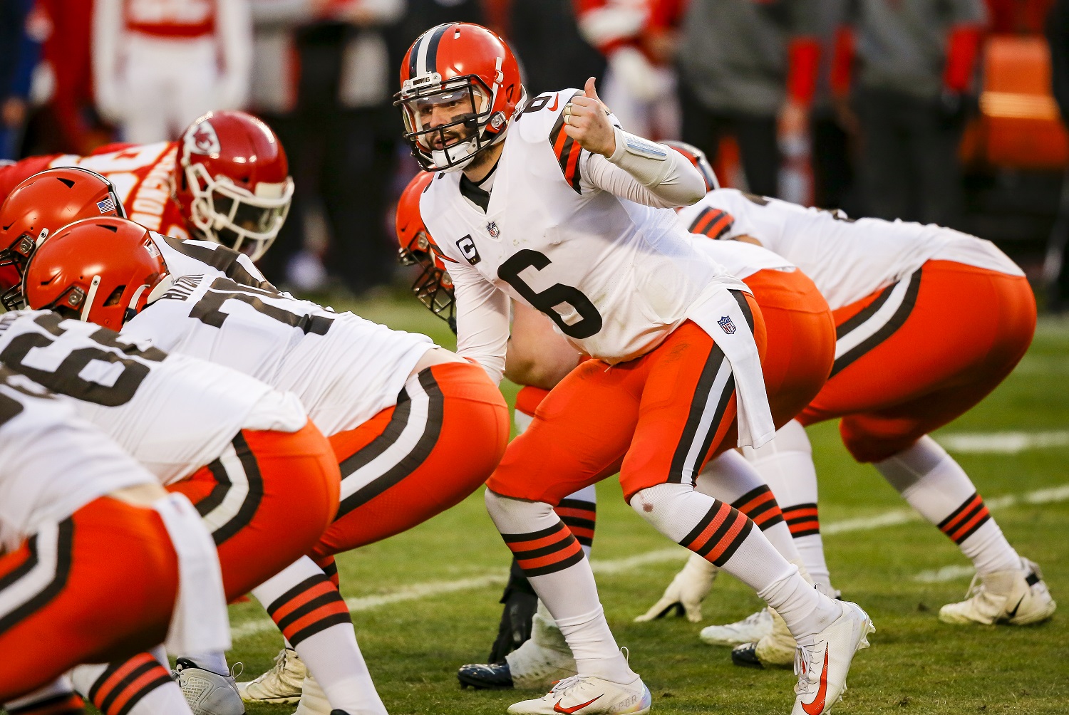 Quarterback Baker Mayfield, the No. 1 selection in the 2018 NFL draft, showed significant improvement in his third NFL season while leading the Cleveland Browns to a playoff berth. David Eulitt/Getty Images