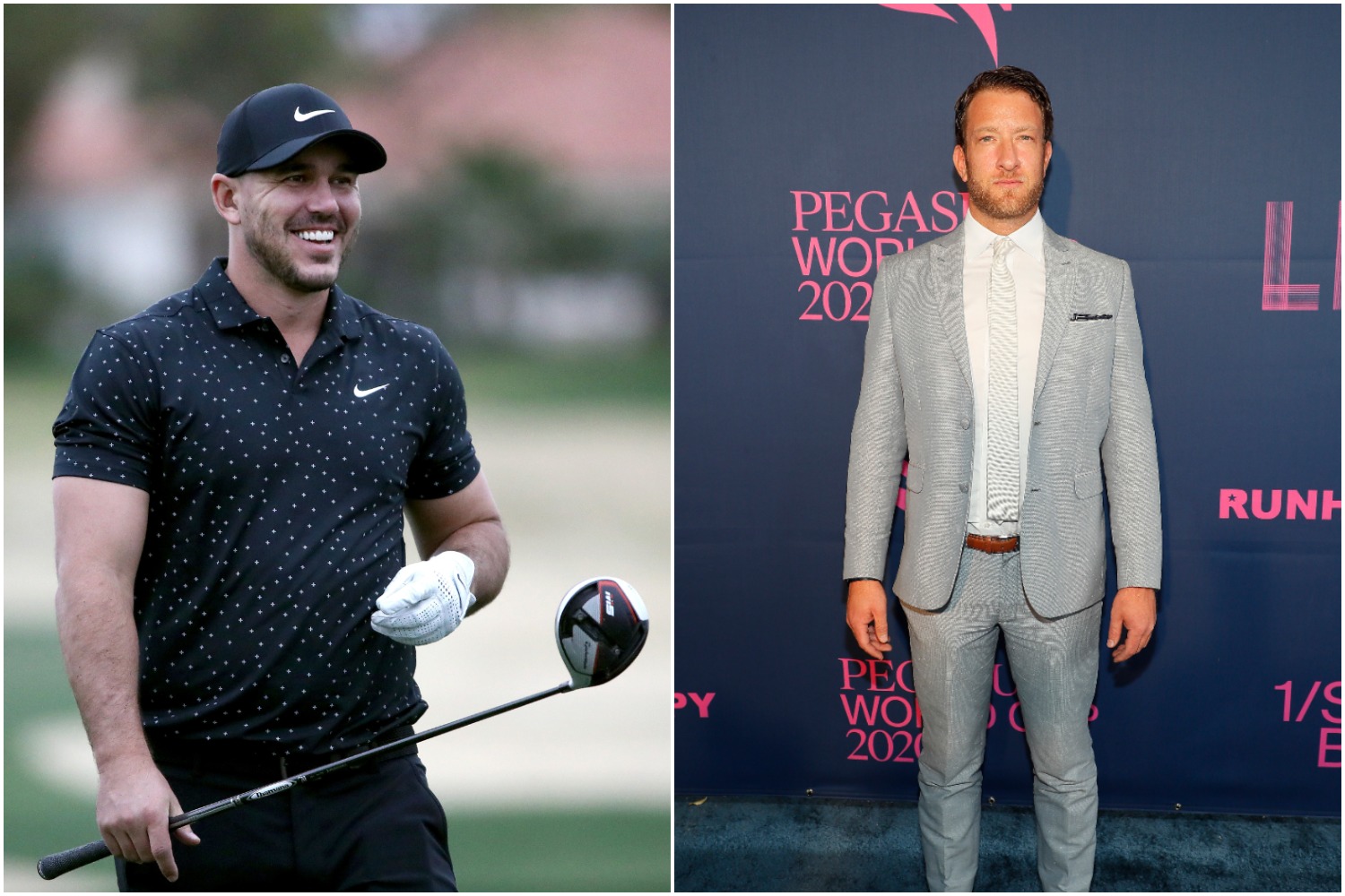 Golfer Brooks Koepka next to Barstool Sports founder Dave Portnoy.