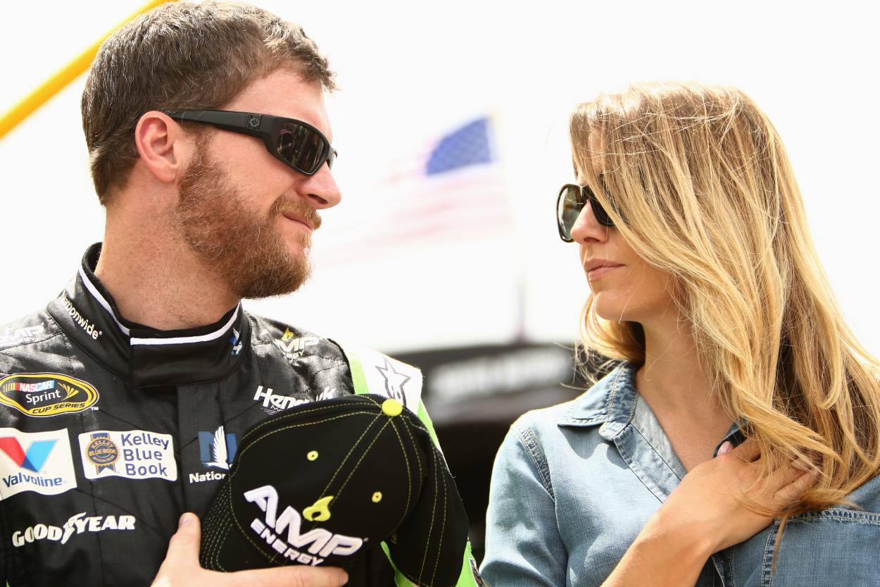 NASCAR legend Dale Earnhardt Jr. and his wife, Amy, in 2015. At the time, Amy was his fiancee.