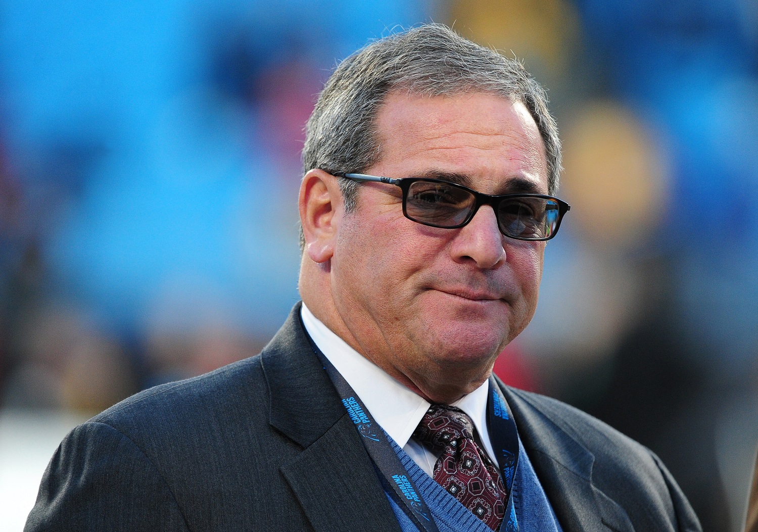 New York Giants general manager Dave Gettleman pulled off the most significant deal of the first round during the 2021 NFL draft in Cleveland. | Scott Cunningham/Getty Images
