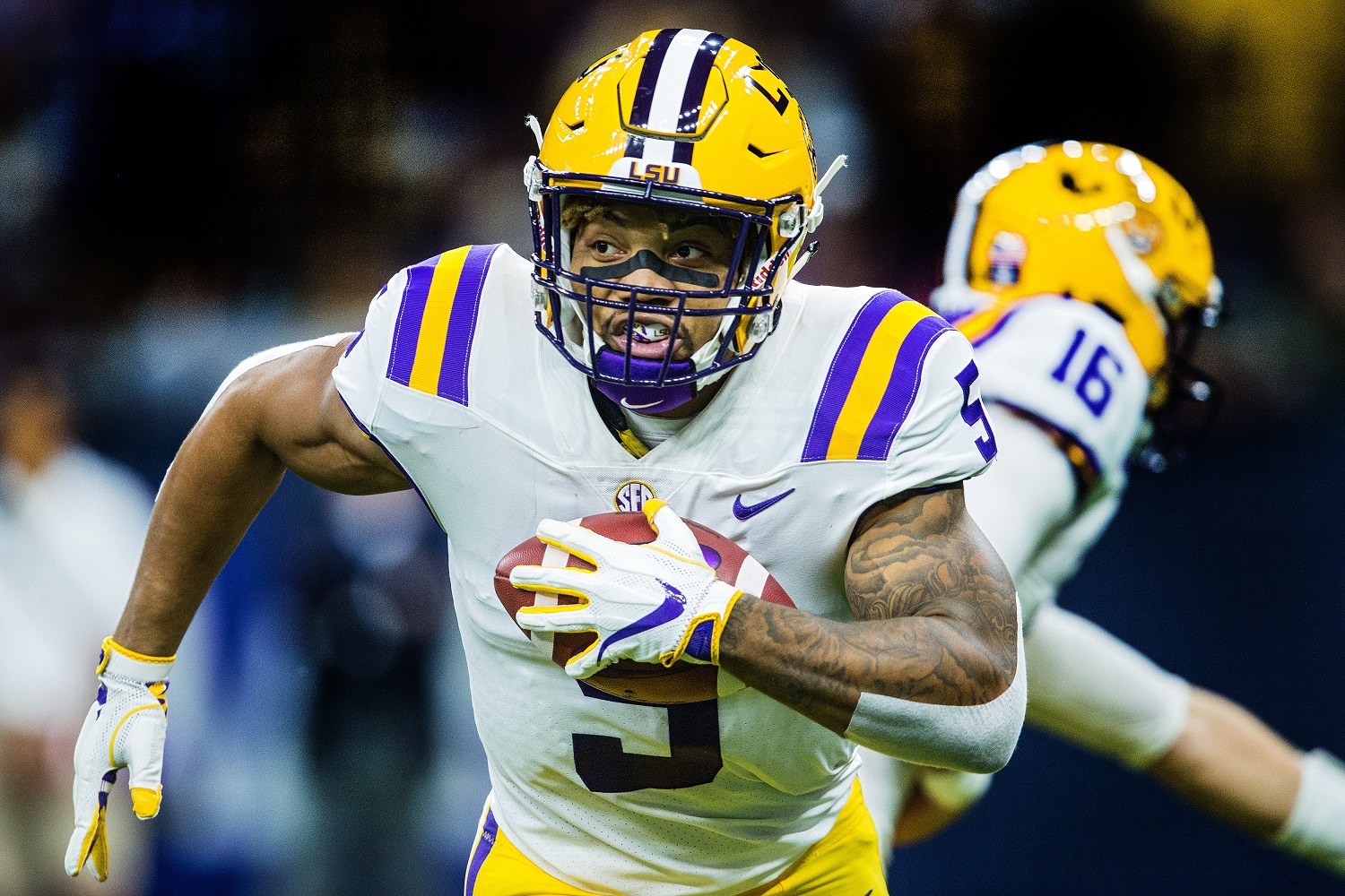 Running back Derrius Guice's accomplishments have been stripped from the revised LSU record book.