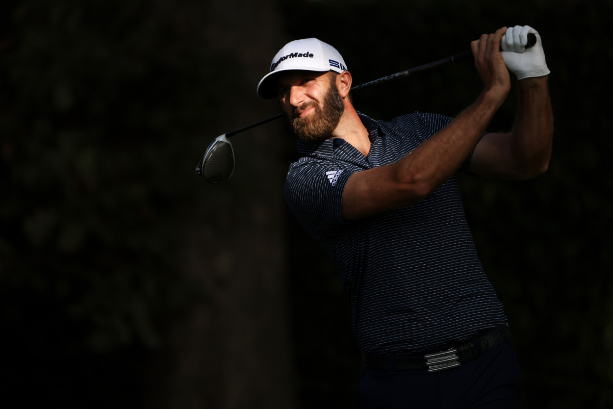 Golf star Dustin Johnson during the 2020 Masters.