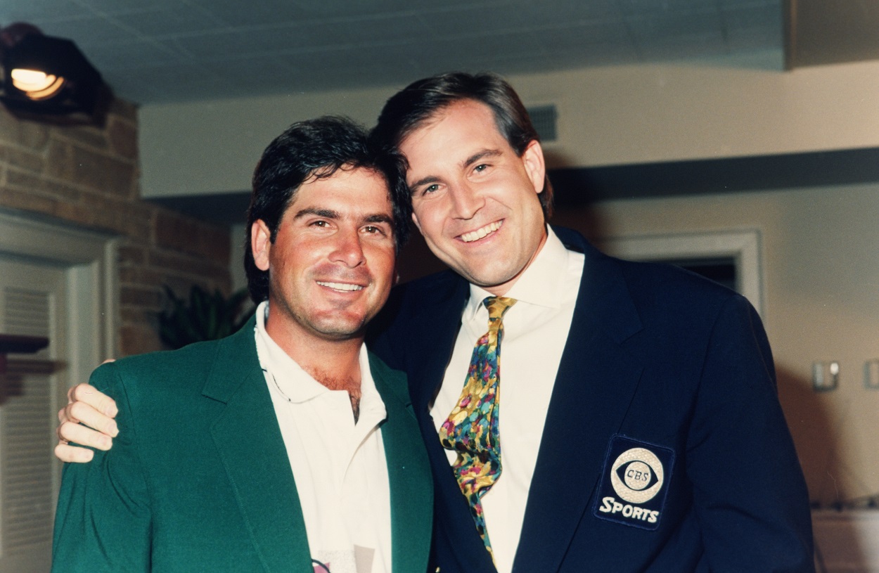 Fred Couples and Jim Nantz following the 1992 edition of The Masters