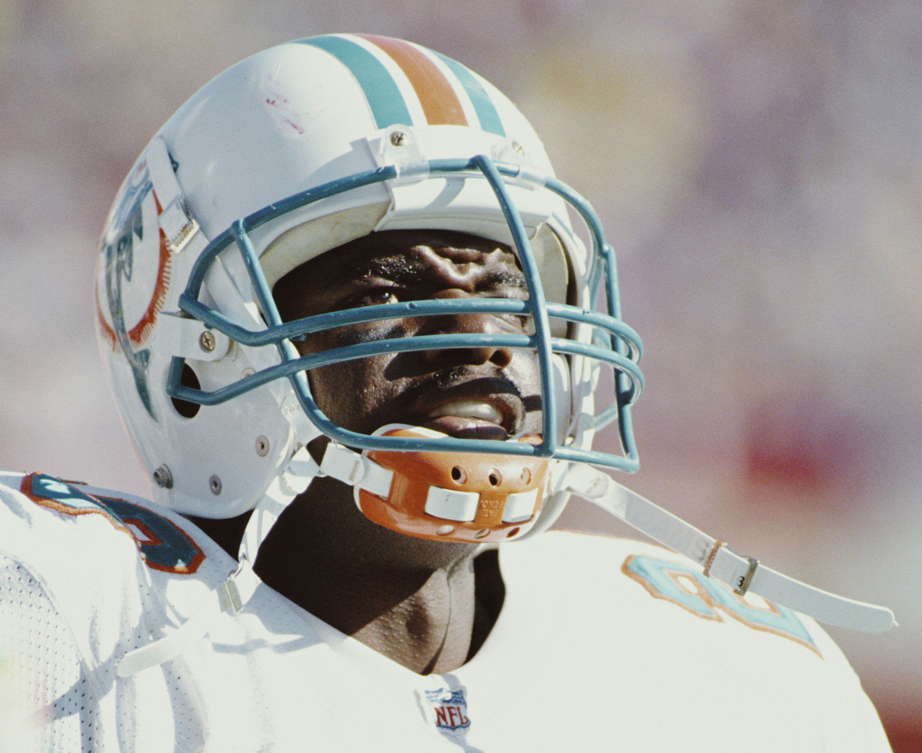 Miami Dolphins safety Gene Atkins looks ahead during a game against the Buffalo Bills from the 1994 NFL season.
