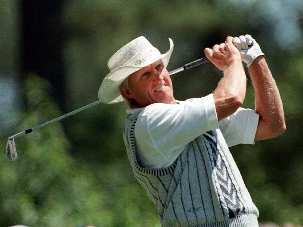 Greg Norman during the first round of The Masters in 1996