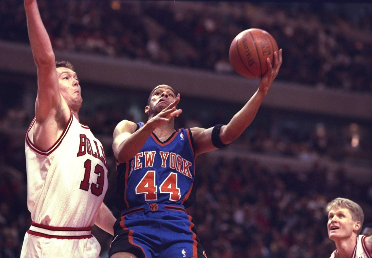 New York Knicks guard Hubert Davis in 1996.
