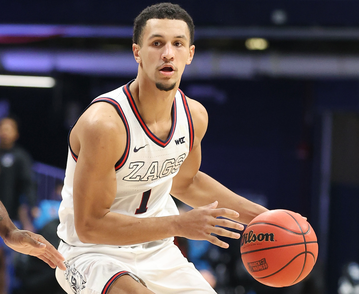 Jalen Suggs of the Gonzaga Bulldogs in NCAA Tournament