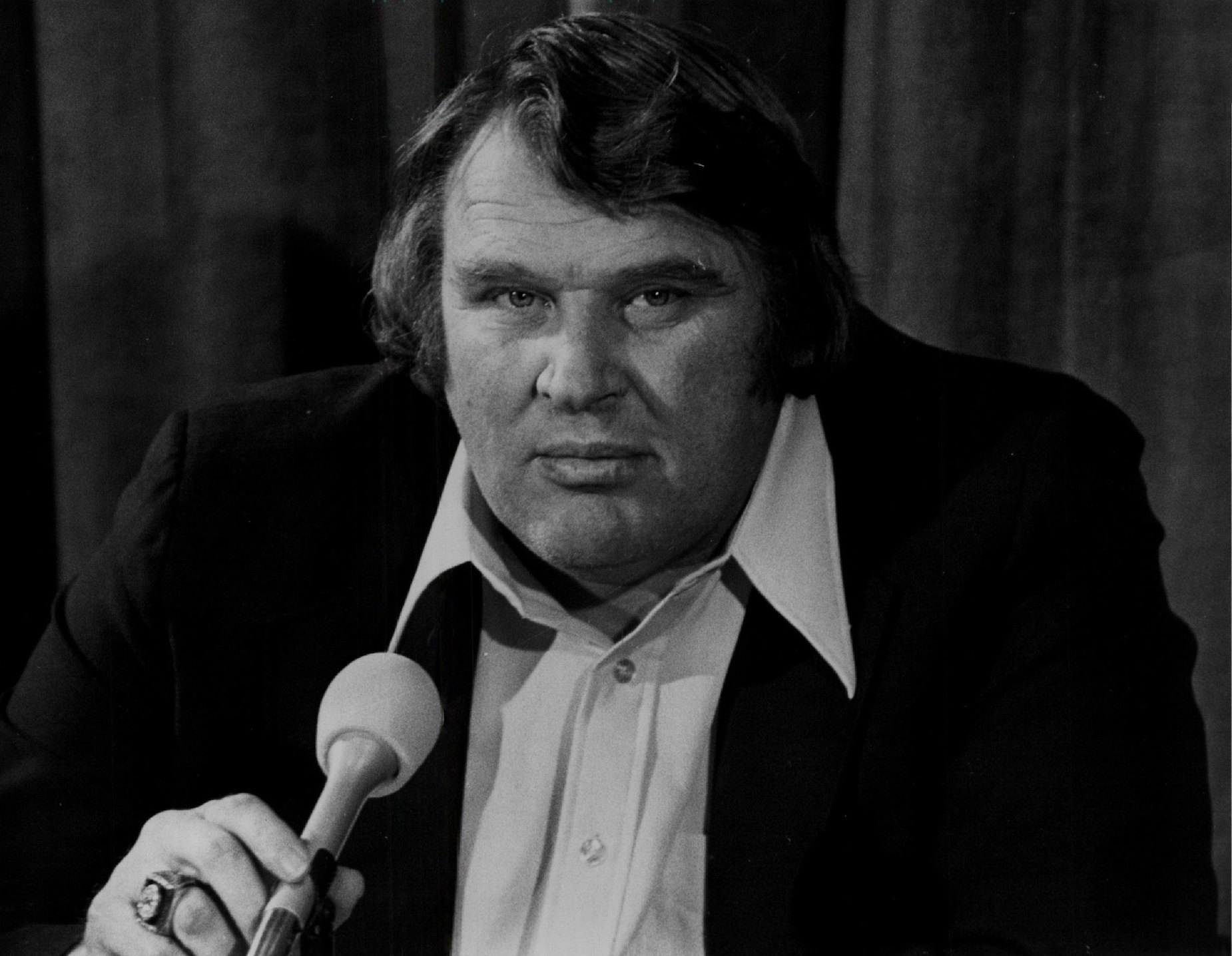 Oakland Raiders head coach John Madden during an interview in the 1970s