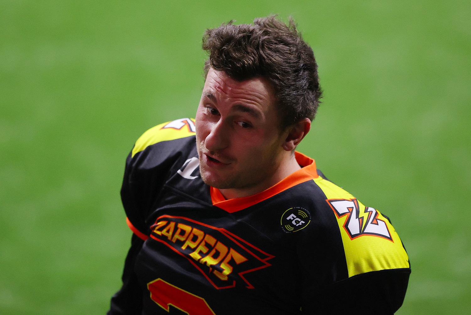 Johnny Manziel of the Zappers warms up before a Fan Controlled Football game at Infinite Energy Arena on Feb. 20, 2021, in Duluth, Georgia. | Kevin C. Cox/Fan Controlled Football/Getty Images