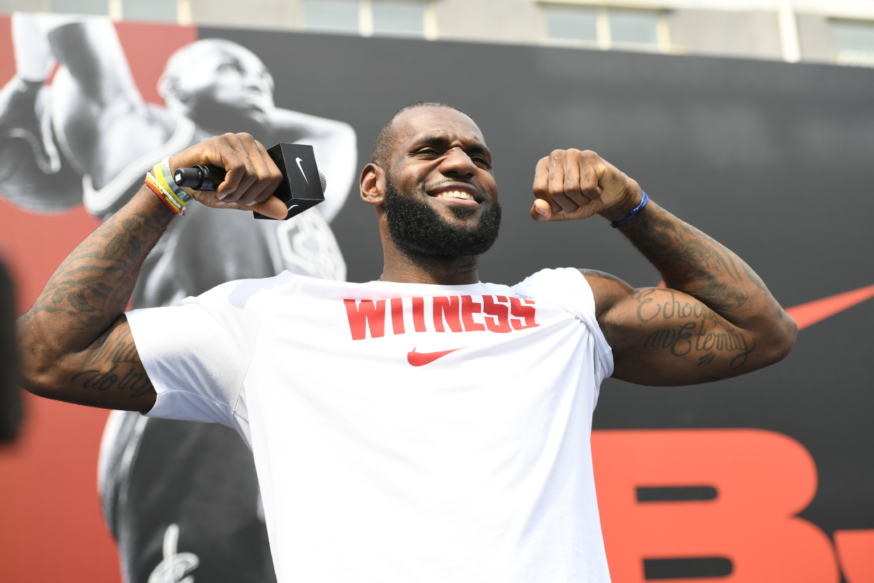 NBA star LeBron James at a Nike store in China.