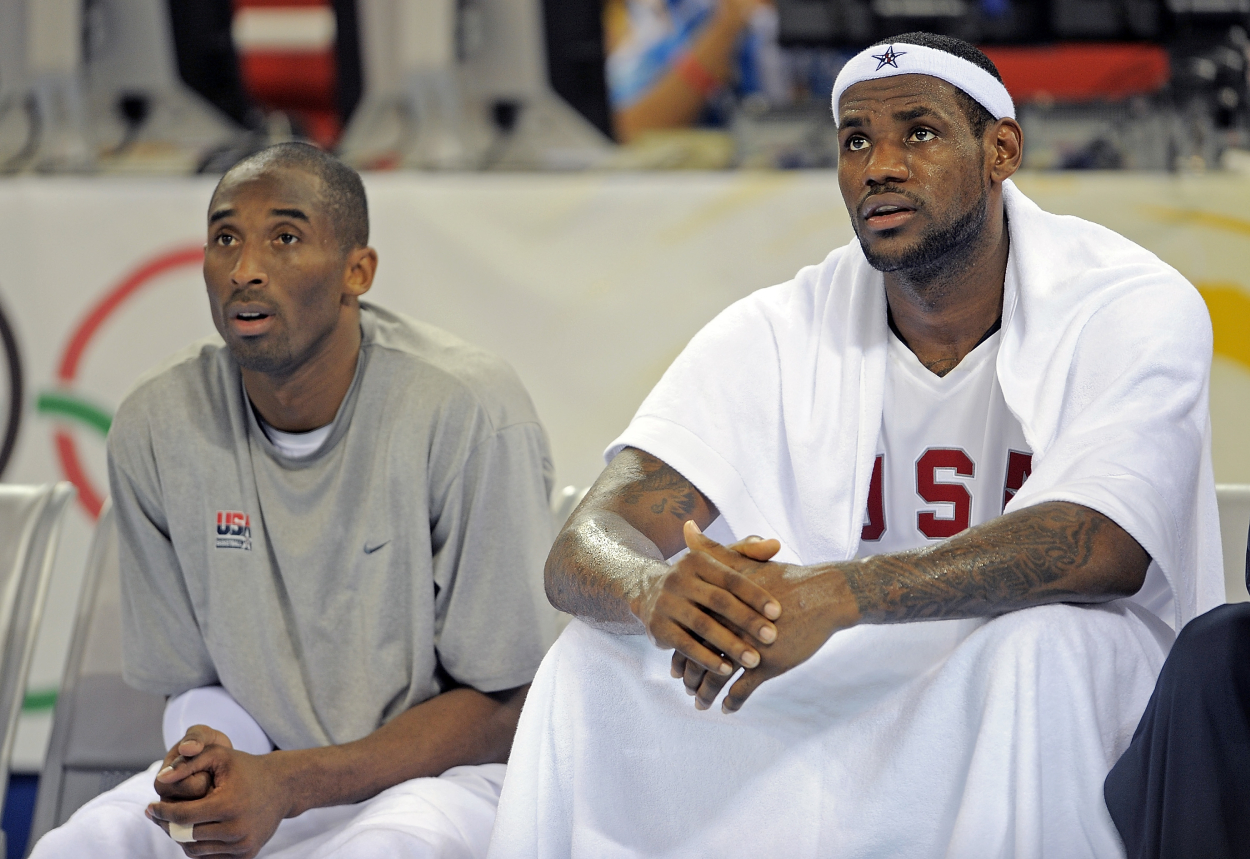 NBA legends Kobe Bryant and LeBron James.