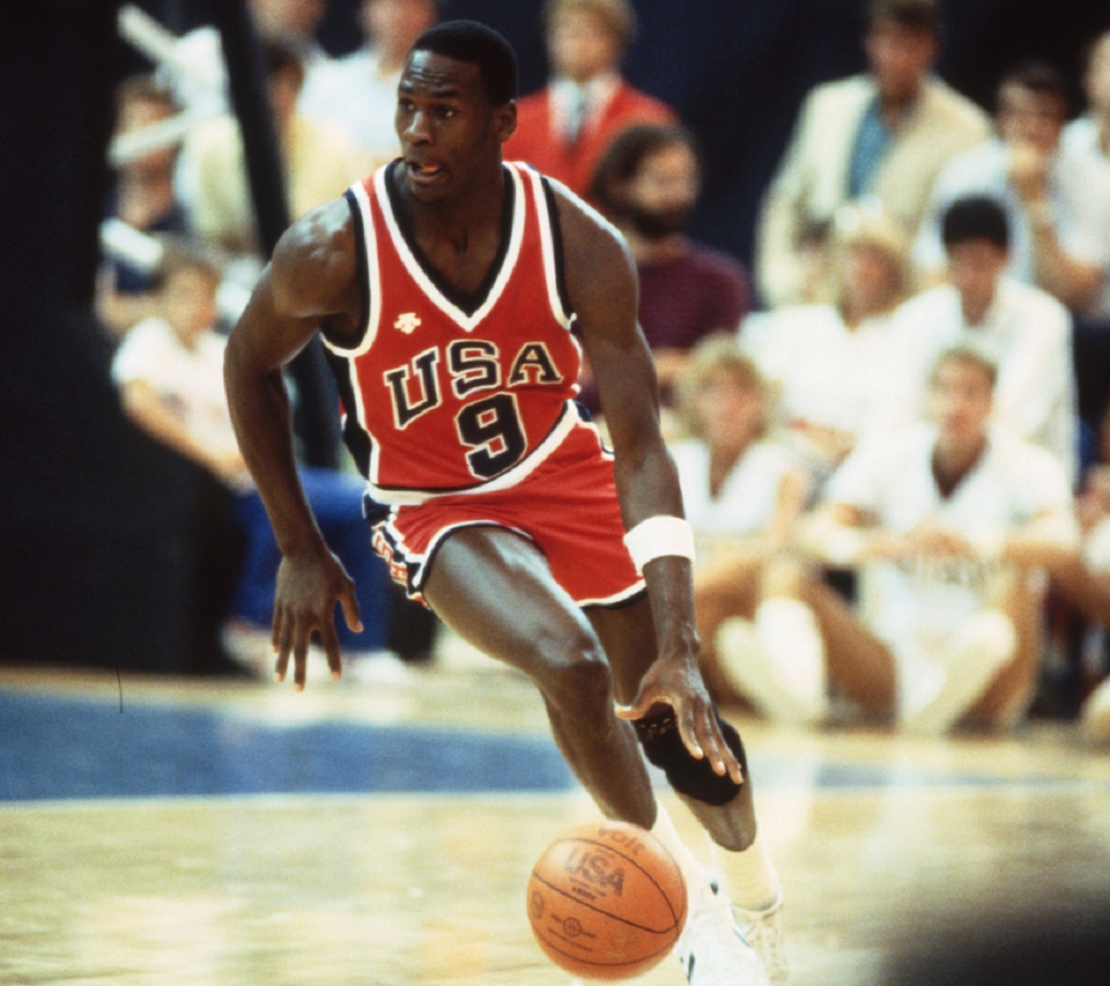 Michael Jordan during a game for Team USA at the 1984 Summer Olympics