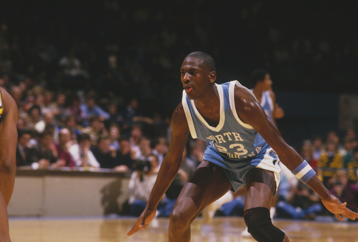 Michael Jordan during his college career at UNC.