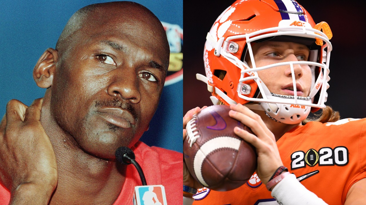 NBA legend Michael Jordan and former Clemson star Trevor Lawrence.