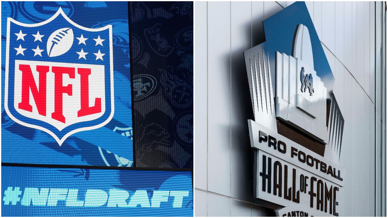 The NFL Draft and Pro Football Hall of Fame logos