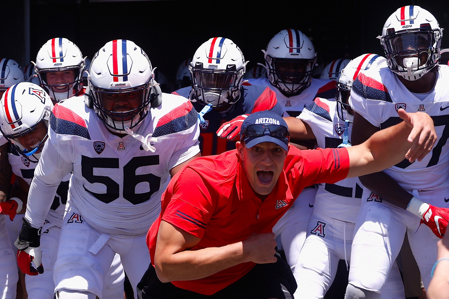 Former University of Arizona tight end Rob Gronkowski leads players onto the field before the Wildcats' annual spring game on April 24, 2021. | Christian Petersen/Getty Images