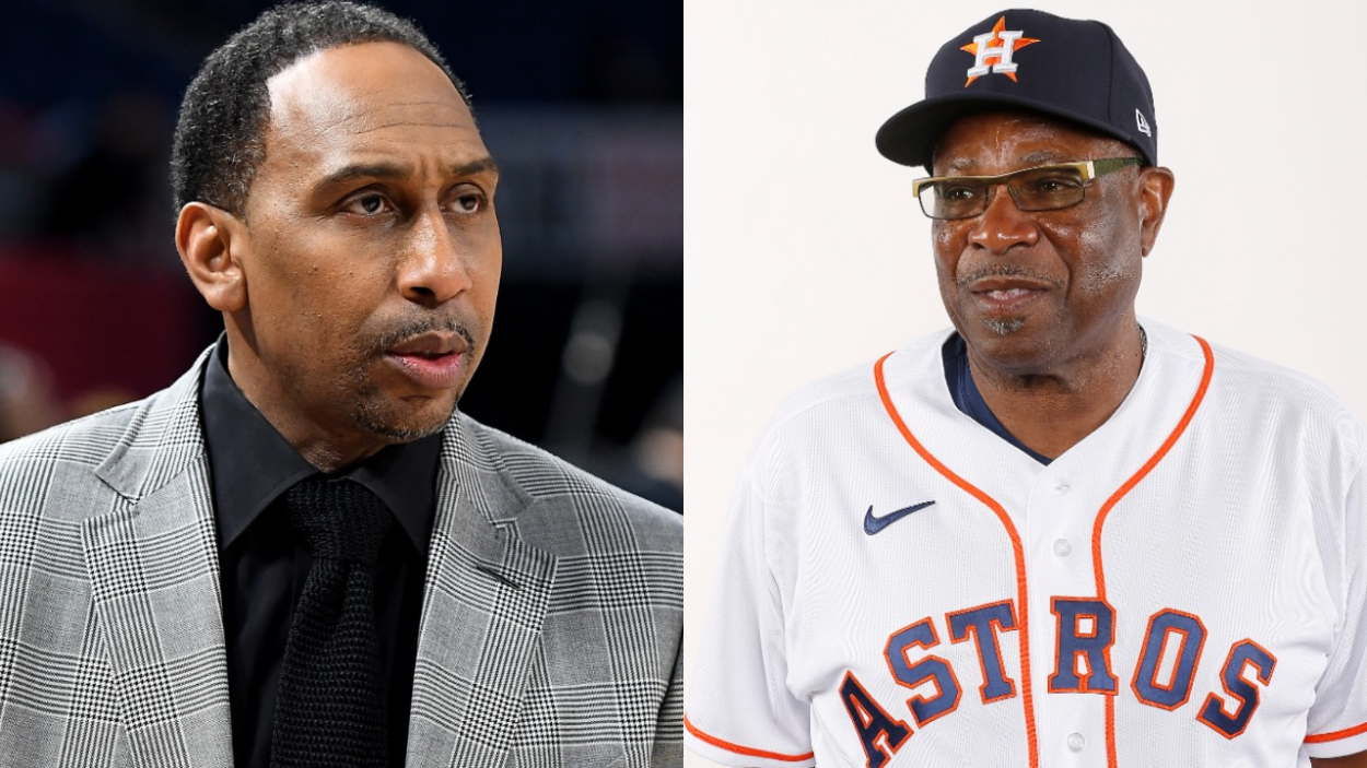 ESPN's Stephen A. Smith and Houston Astros manager Dusty Baker.