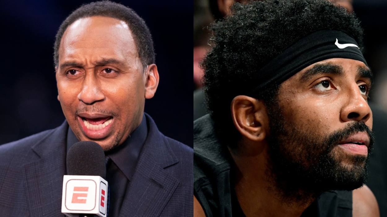ESPN's Stephen A. Smith and Nets star Kyrie Irving.
