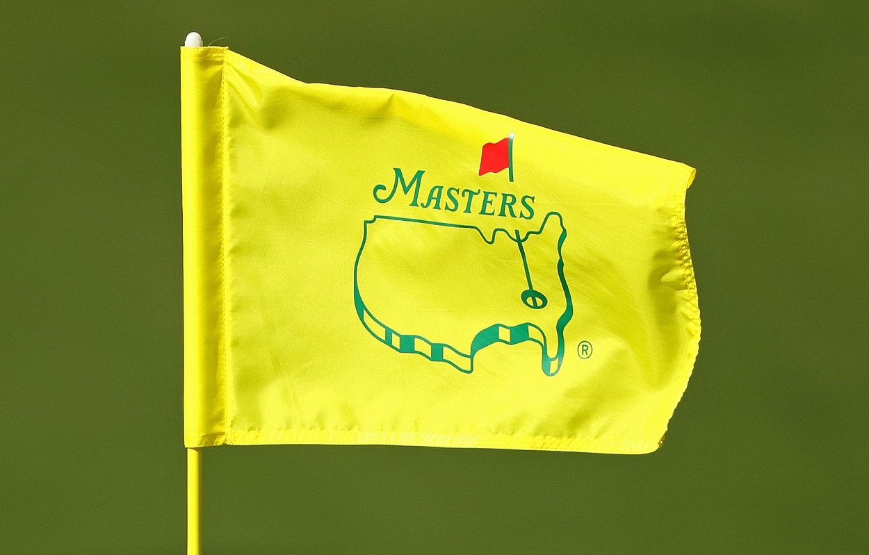 The flag on the ninth green at The Masters in 2020