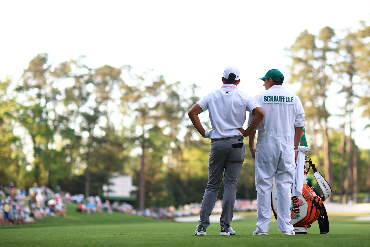 Xander Schauffele and his caddie, Austin Kaiser