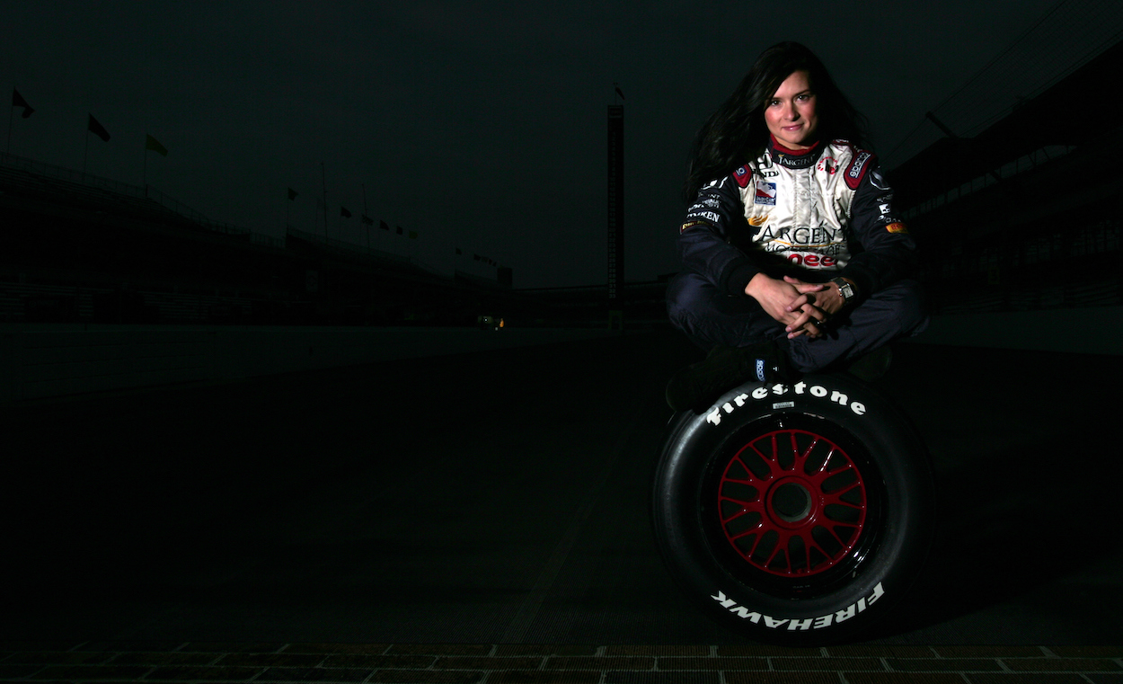 Danica Patrick poses for photo shoot before 2005 Indianapolis 500
