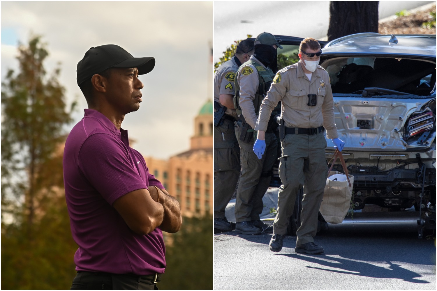 Golf legend Tiger Woods looks ahead as police deal with the aftermath of his car accident.