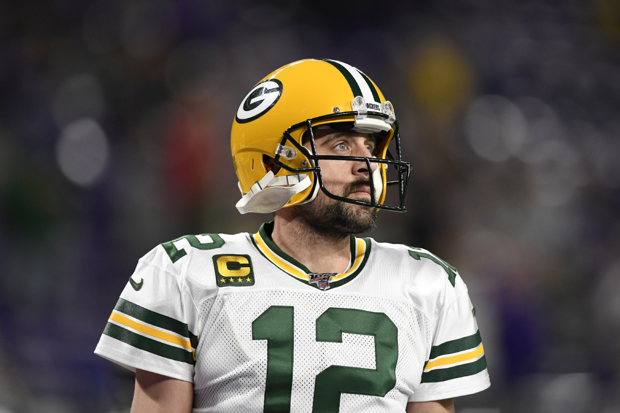 Green Bay Packers quarterback Aaron Rodgers before a game against the Vikings.