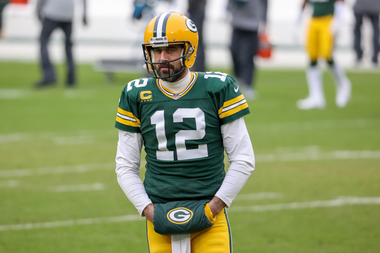 Green Bay Packers quarterback Aaron Rodgers in the NFC Championship Game.