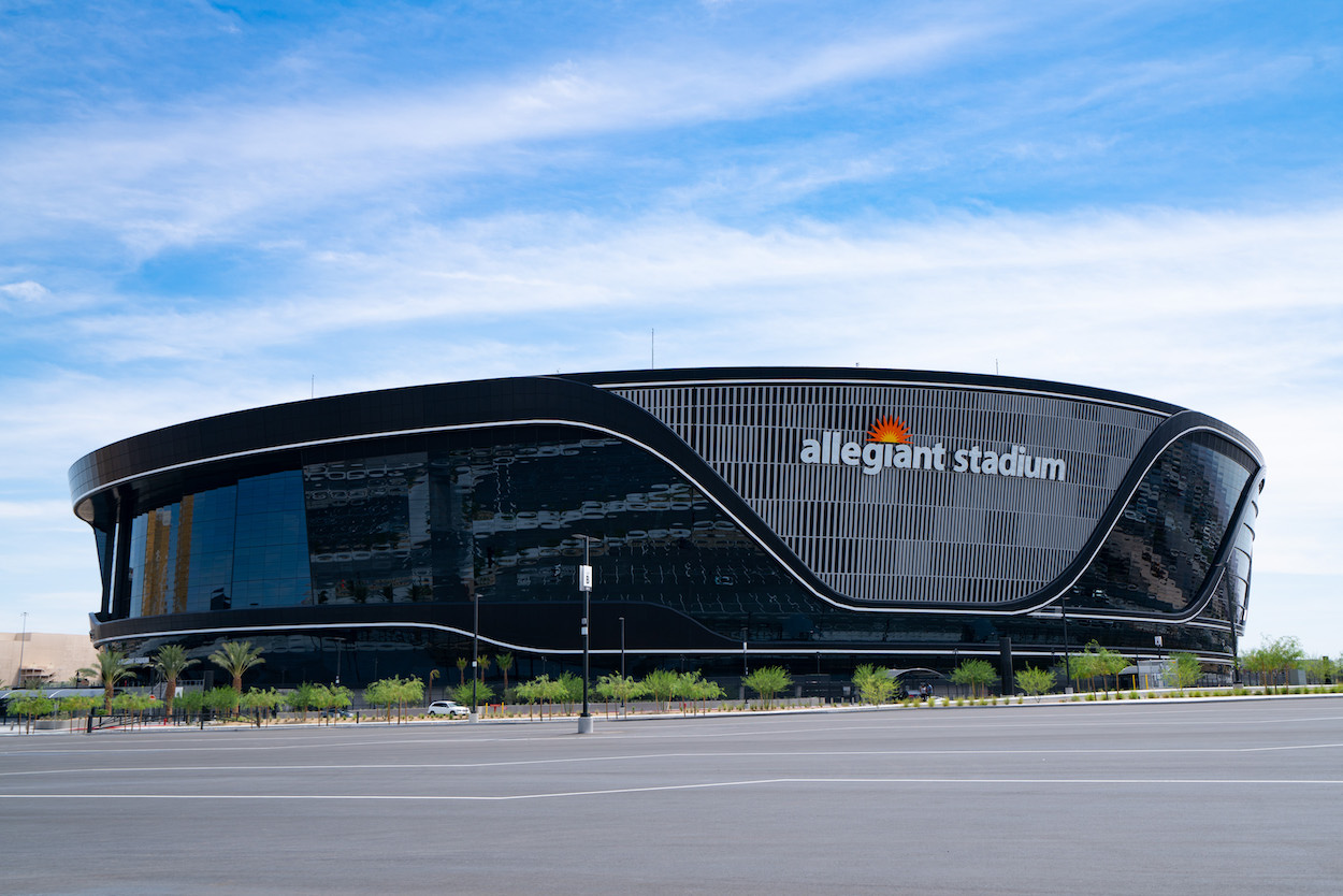 General view of Allegiant Stadium, home of the Las Vegas Raiders on August 16, 2020 in Las Vegas, Nevada.