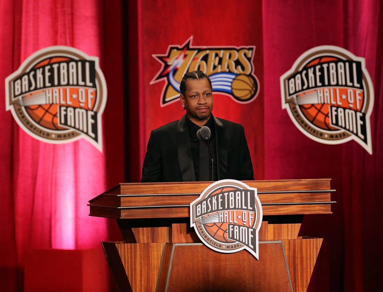 Allen Iverson paid homage to Michael Jordan during his Hall of Fame speech in 2016. |