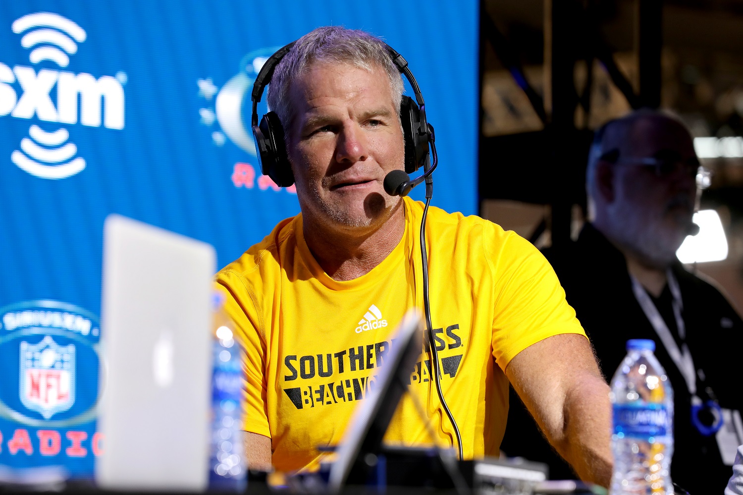 Former NFL player Brett Favre speaks during the lead-up to Super Bowl 54 in Miami, Florida.