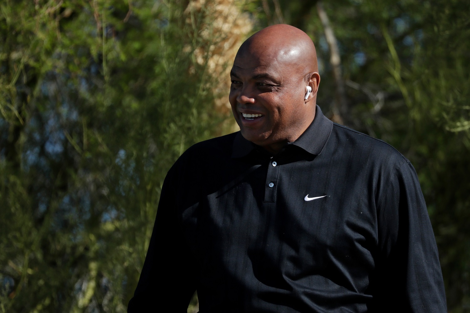 Charles Barkley looks on from the first tee during Capital One's The Match: Champions For Change at Stone Canyon Golf Club on Nov. 27, 2020, in Oro Valley, Arizona.