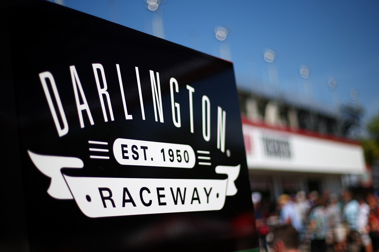 A Darlington Raceway sign as seen ahead of the 2017 NASCAR Cup Series Bojangles' Southern 500