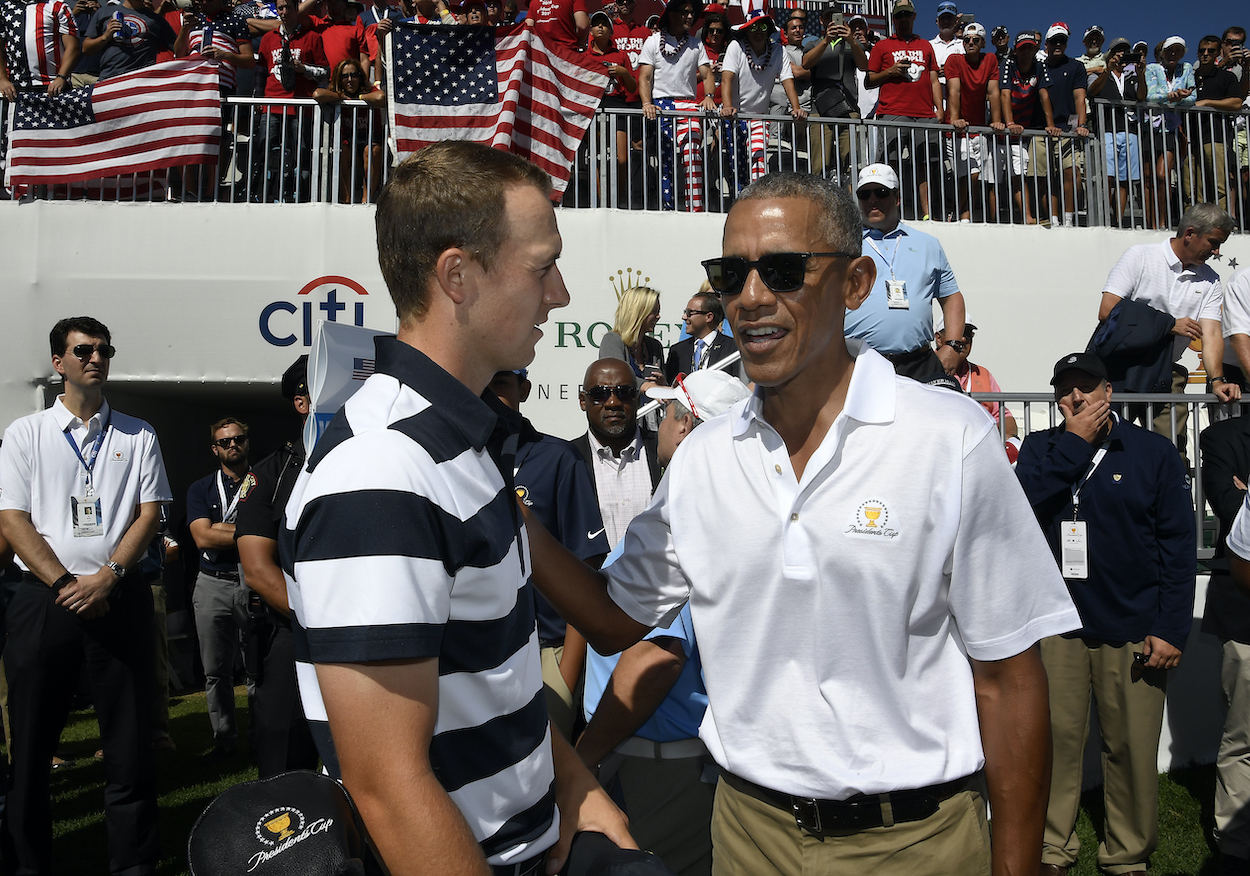 PGA Tour golfer Jordan Spieth and former U.S. President Barack Obama
