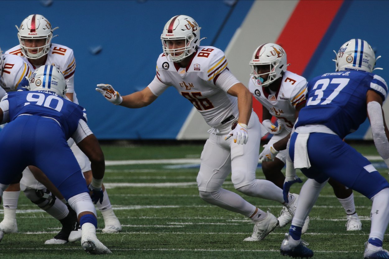 Louisiana of Monroe tight end Josh Pederson in 2020.