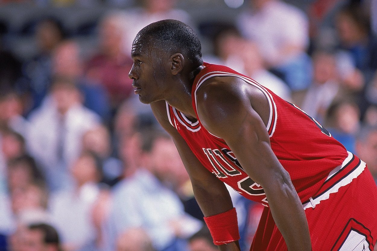 Michael Jordan during a Chicago Bulls game in 1988
