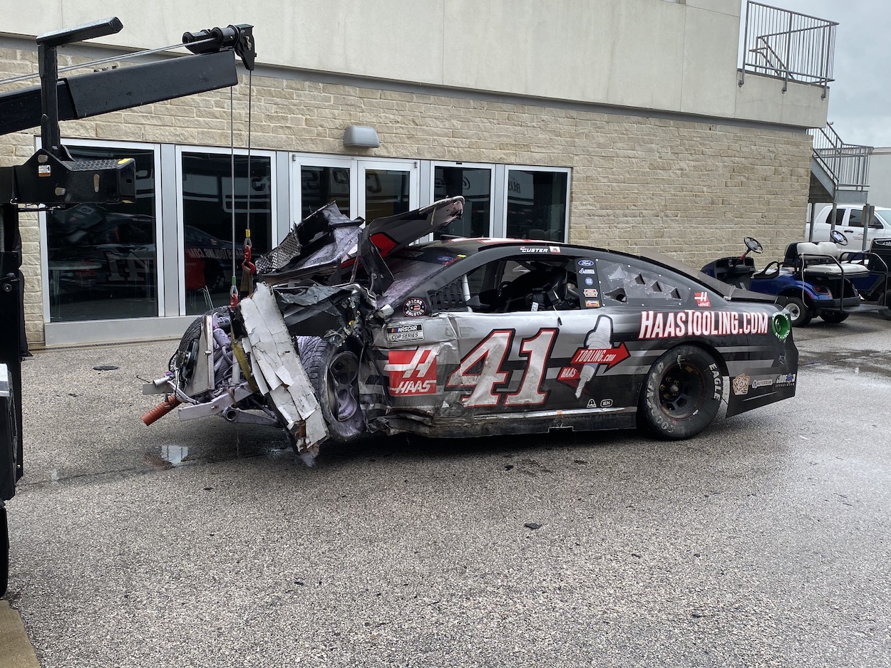 Cole Custer Damaged Car at NASCAR at COTA