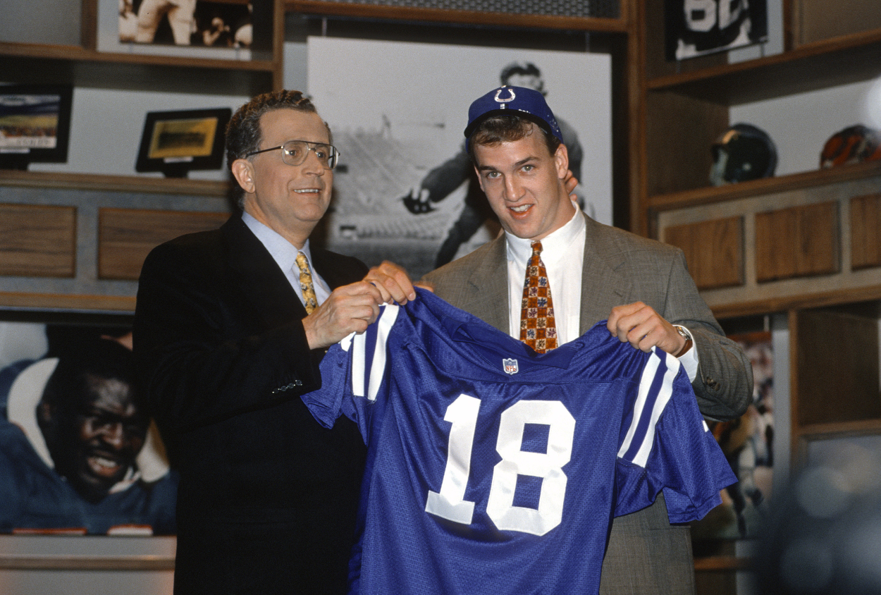 Former Tennessee and Colts quarterback Peyton Manning at the 1998 NFL draft.